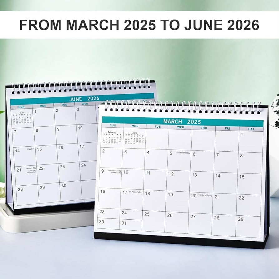 2025 2026 Desk Calendar Desk Calendar From MARCH 2025 JUNE 2026 10