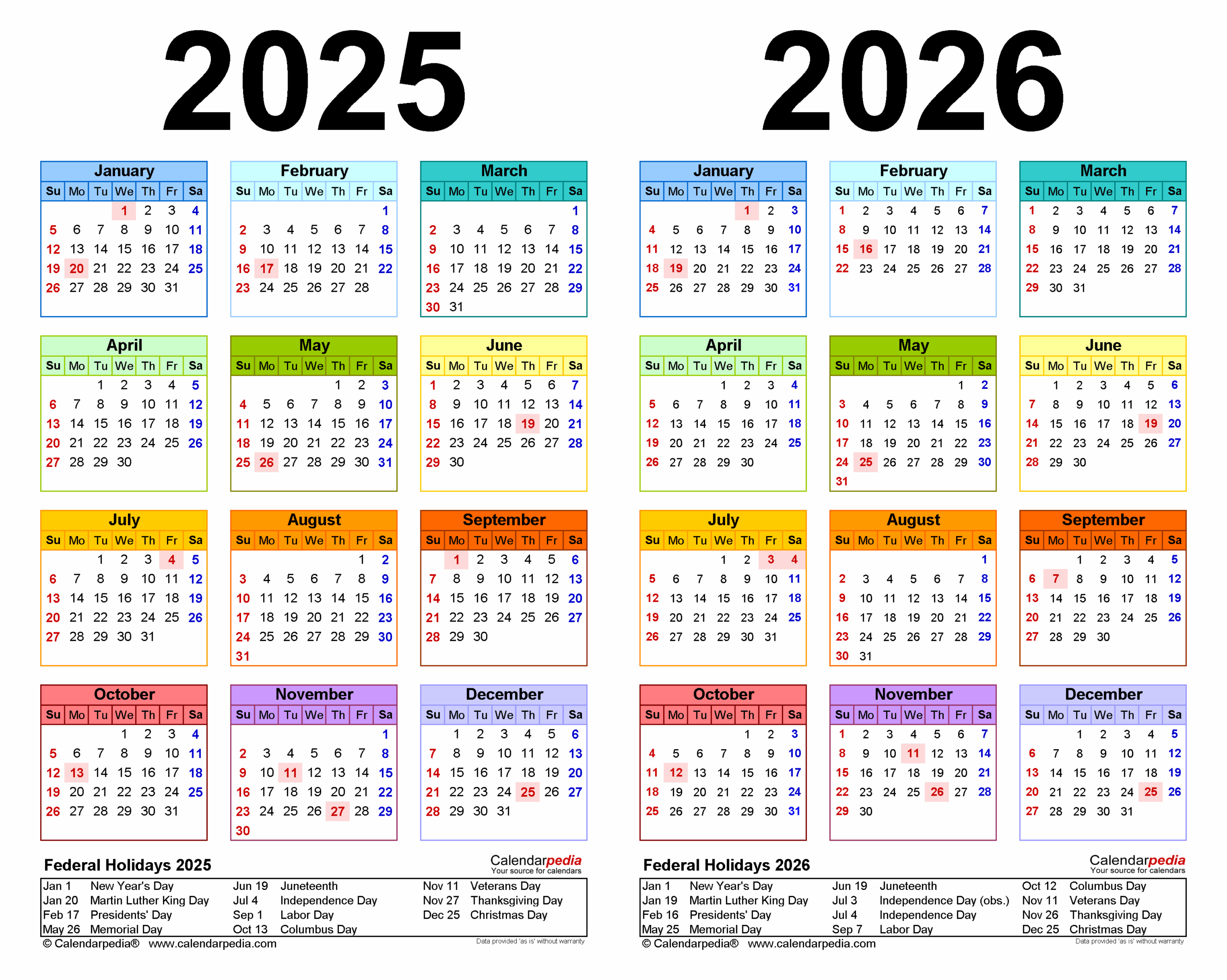 August 2025-July 2026 Calendar Printable