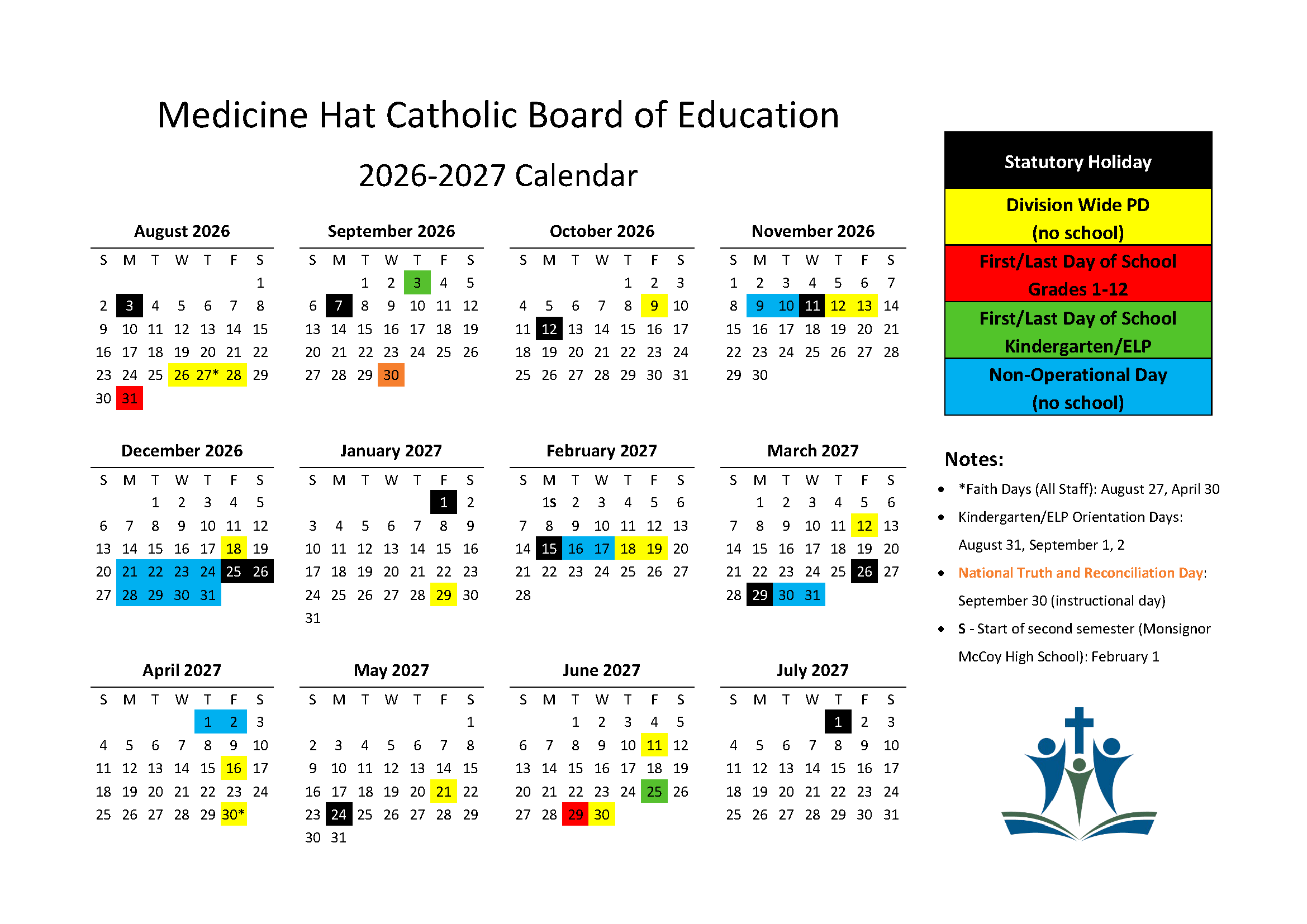 April Catholic Calendar 2026