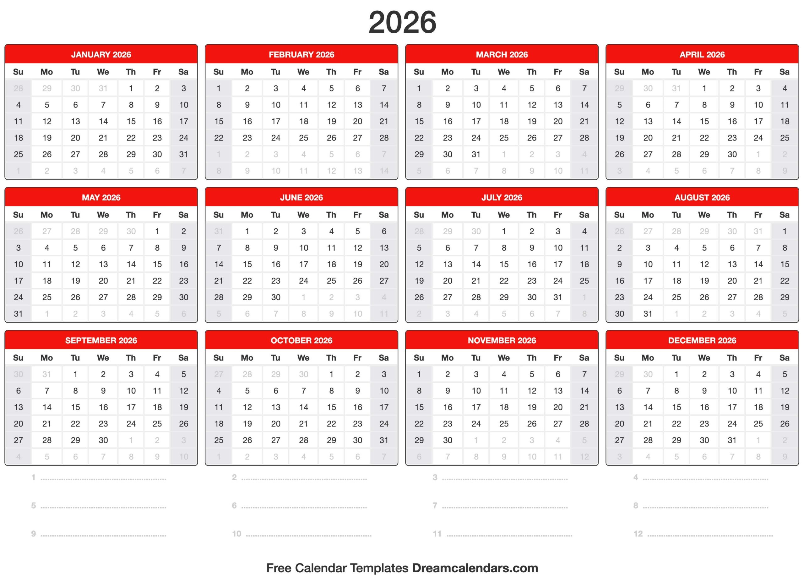 February 2026 Calendar Leap Year