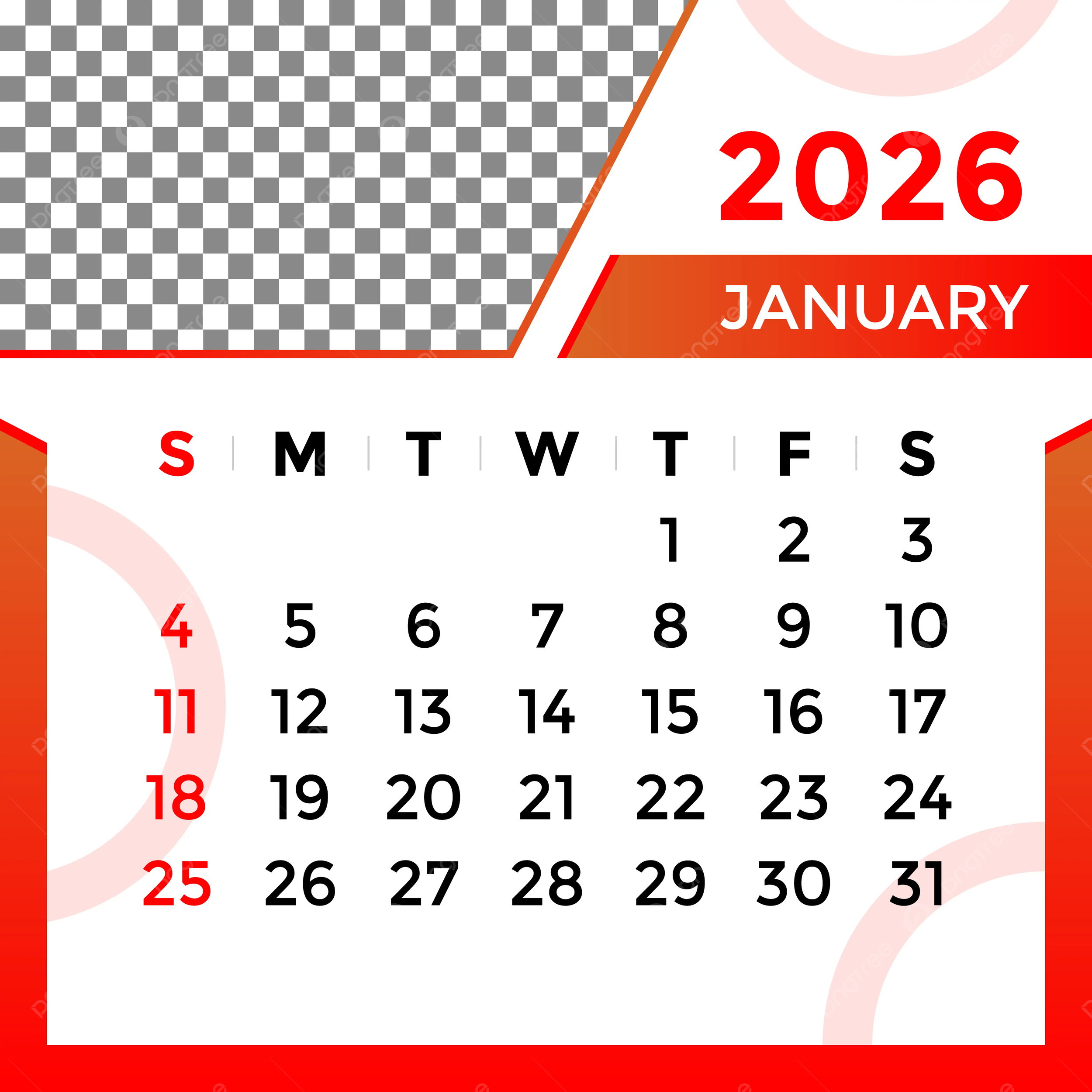 Show January 2026 Calendar