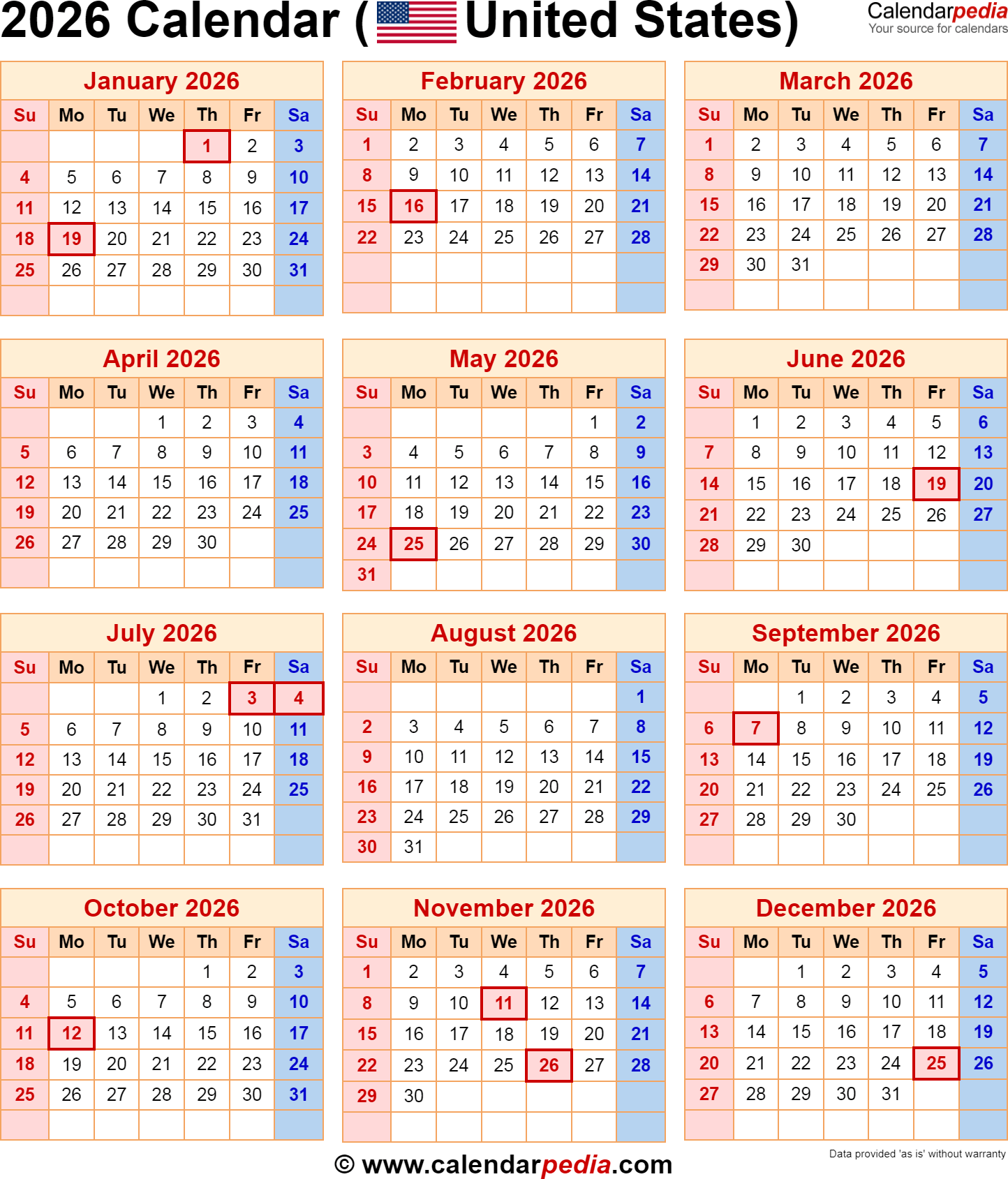 April 2026 Calendar With Holidays Usa