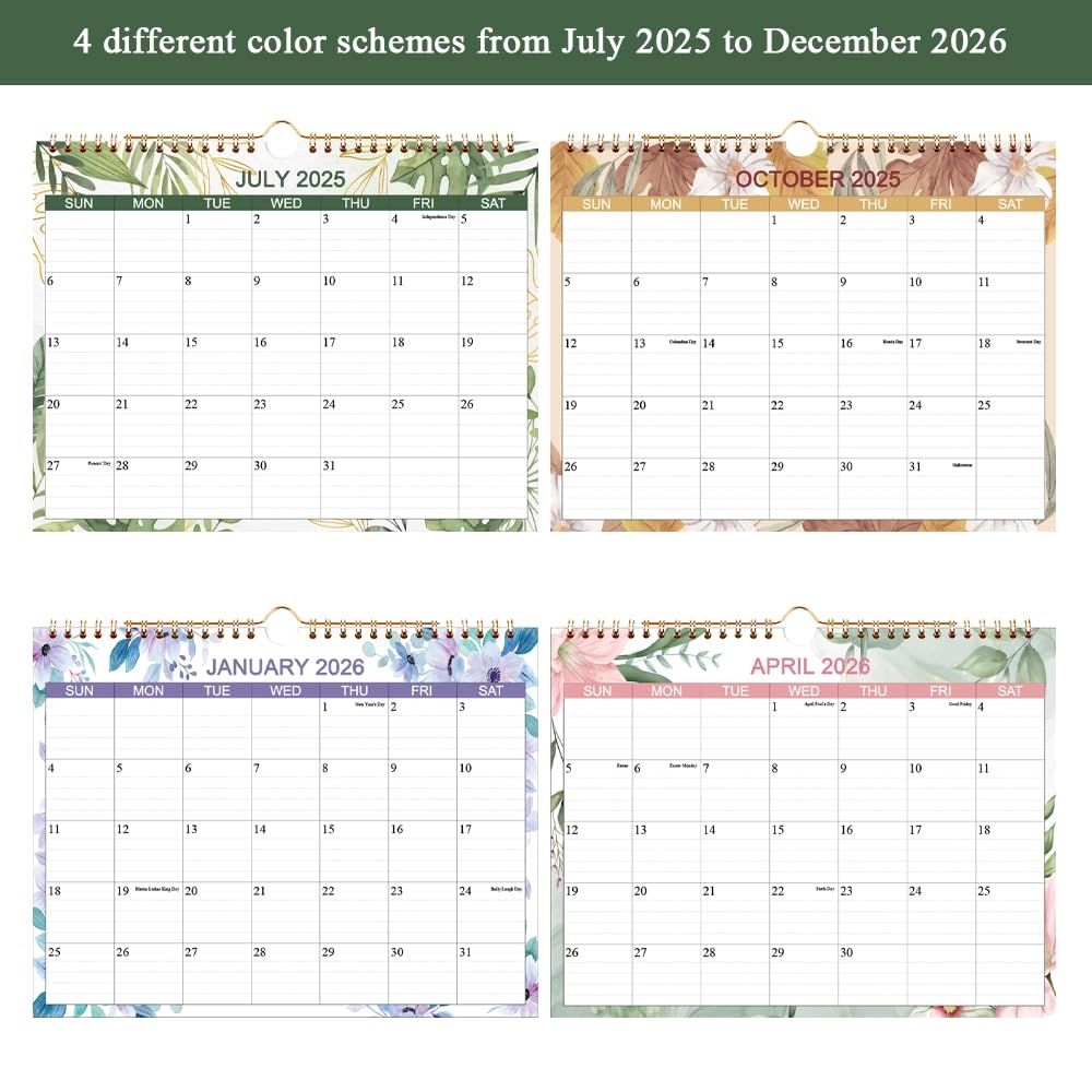 Amazon Calendar 2025 2026 Wall Calendar From July 2025 To December 2026 18 Months Calendar With Thick Paper For Planning At Home Or Office 