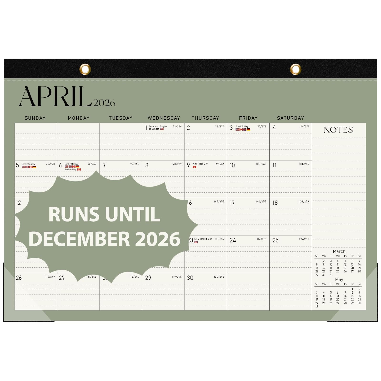 Amazon Desk Calendar 2025 2026 21 Months April 2025 To December 2026 Large Size 17