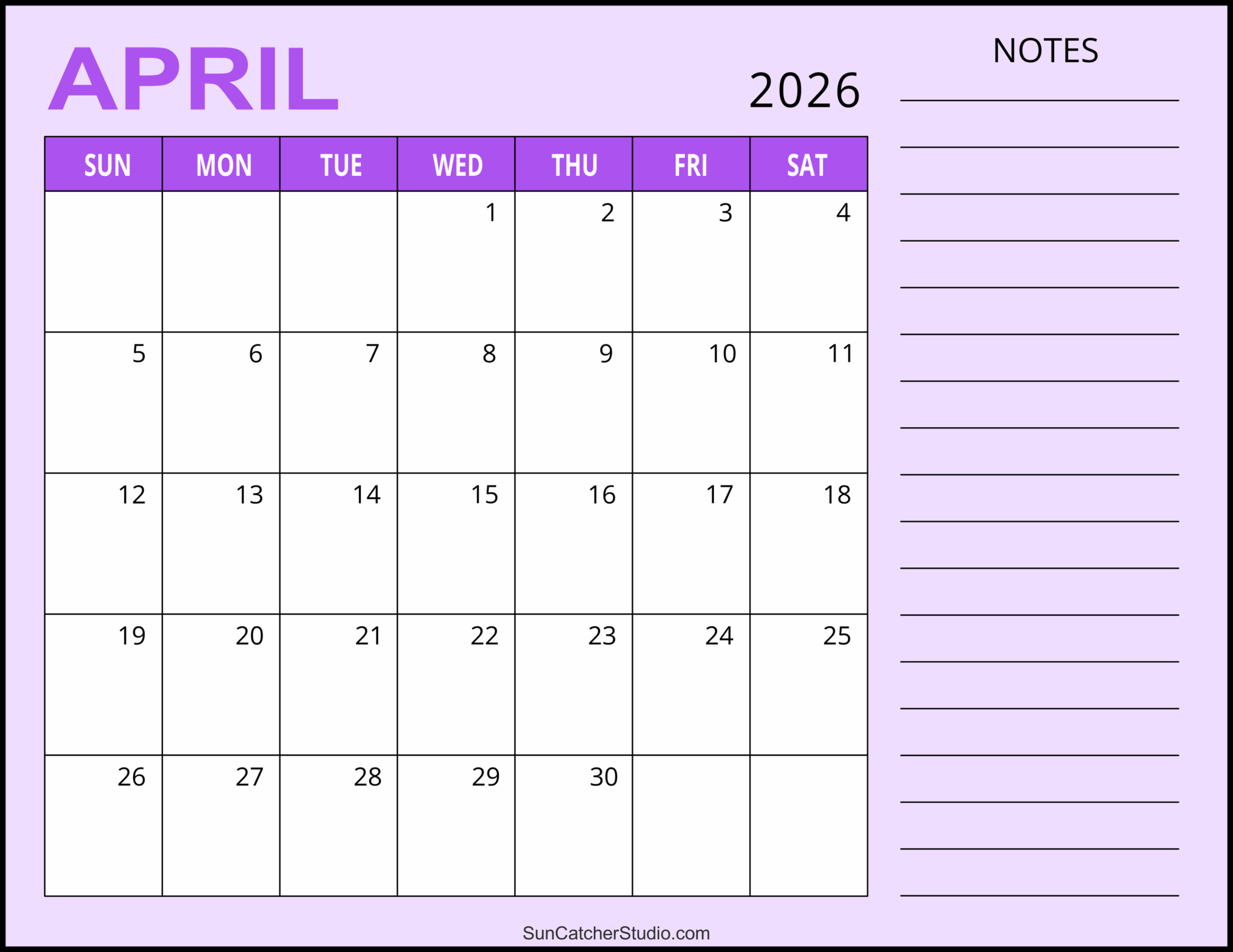 April 2026 Calendar Free Printable Free Printables Monograms Design Tools Patterns U0026 DIY Projects