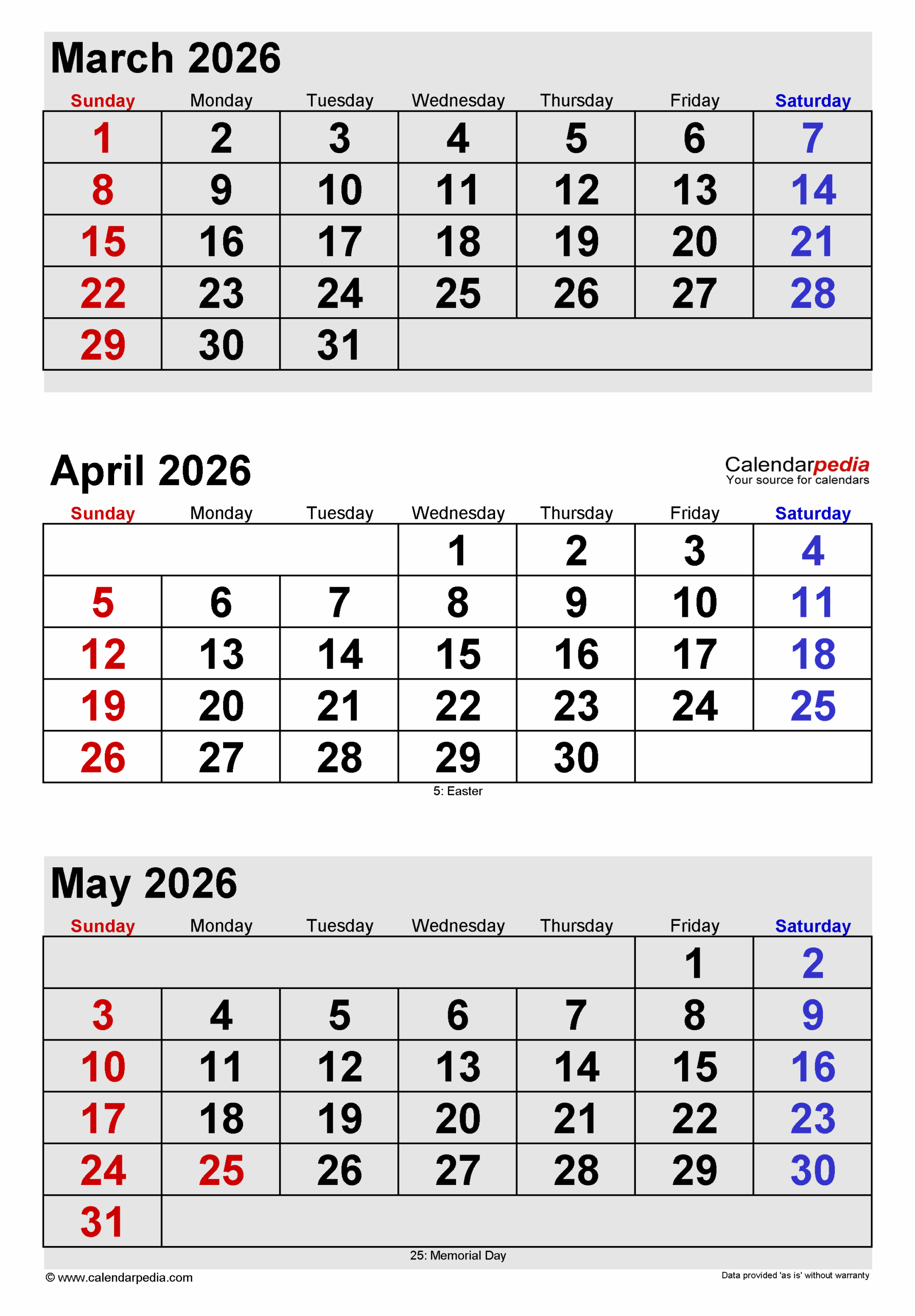 April 2026 Calendar Templates For PDF Excel And Word