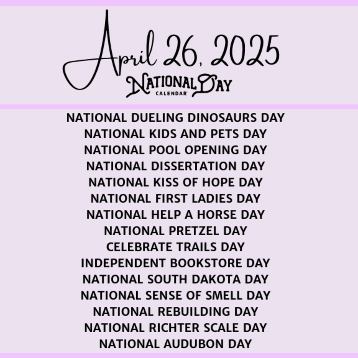 April 26 2025 On The National Day Calendar National Day Calendar