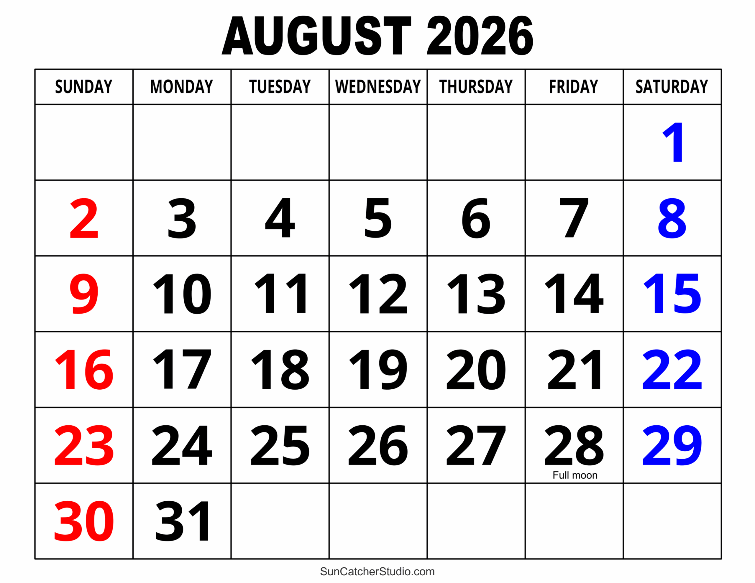 August 2023 To January 2026 Calendar