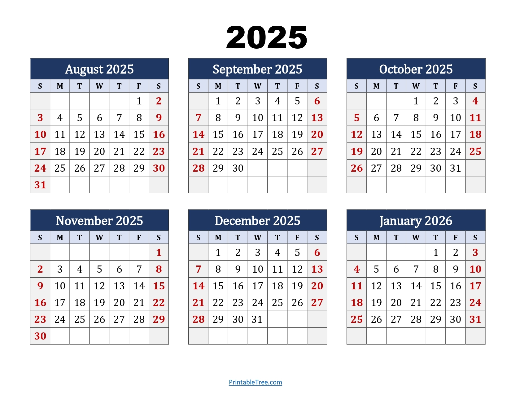 Blank Calendar August 2025 To June 2026