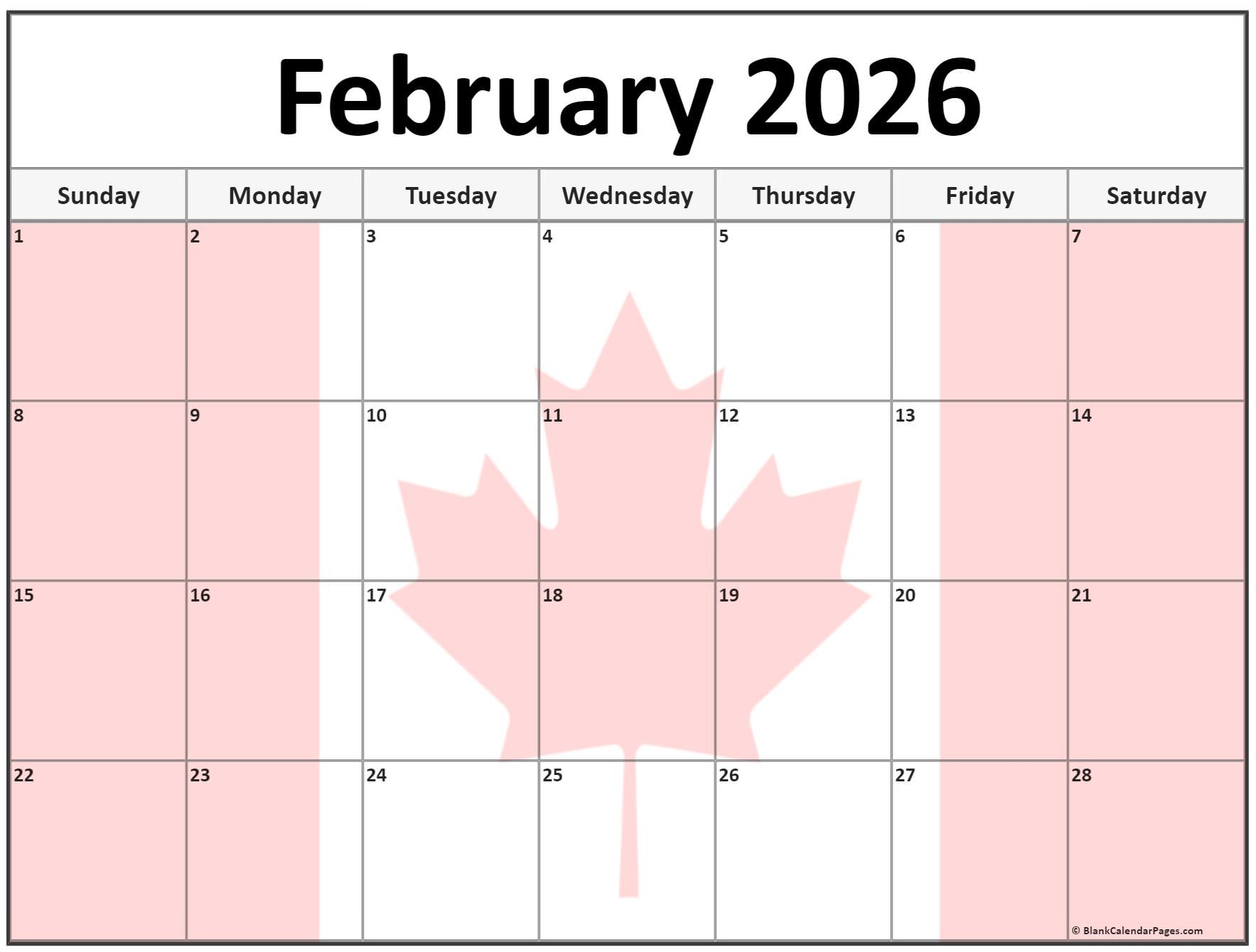 Collection Of February 2026 Photo Calendars With Image Filters