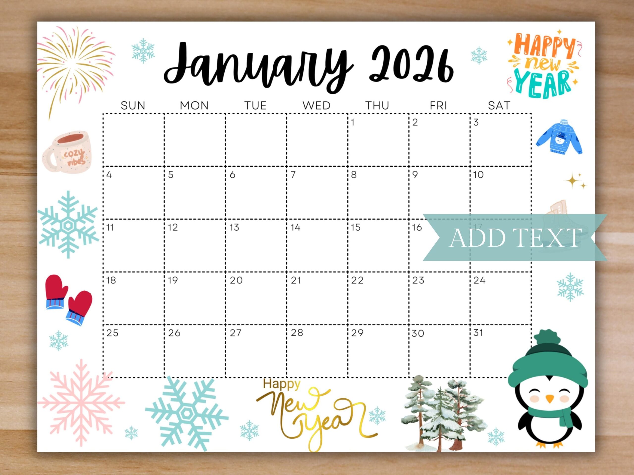 January 2026 Calendar With Notes January 2026 Calendar With Notes