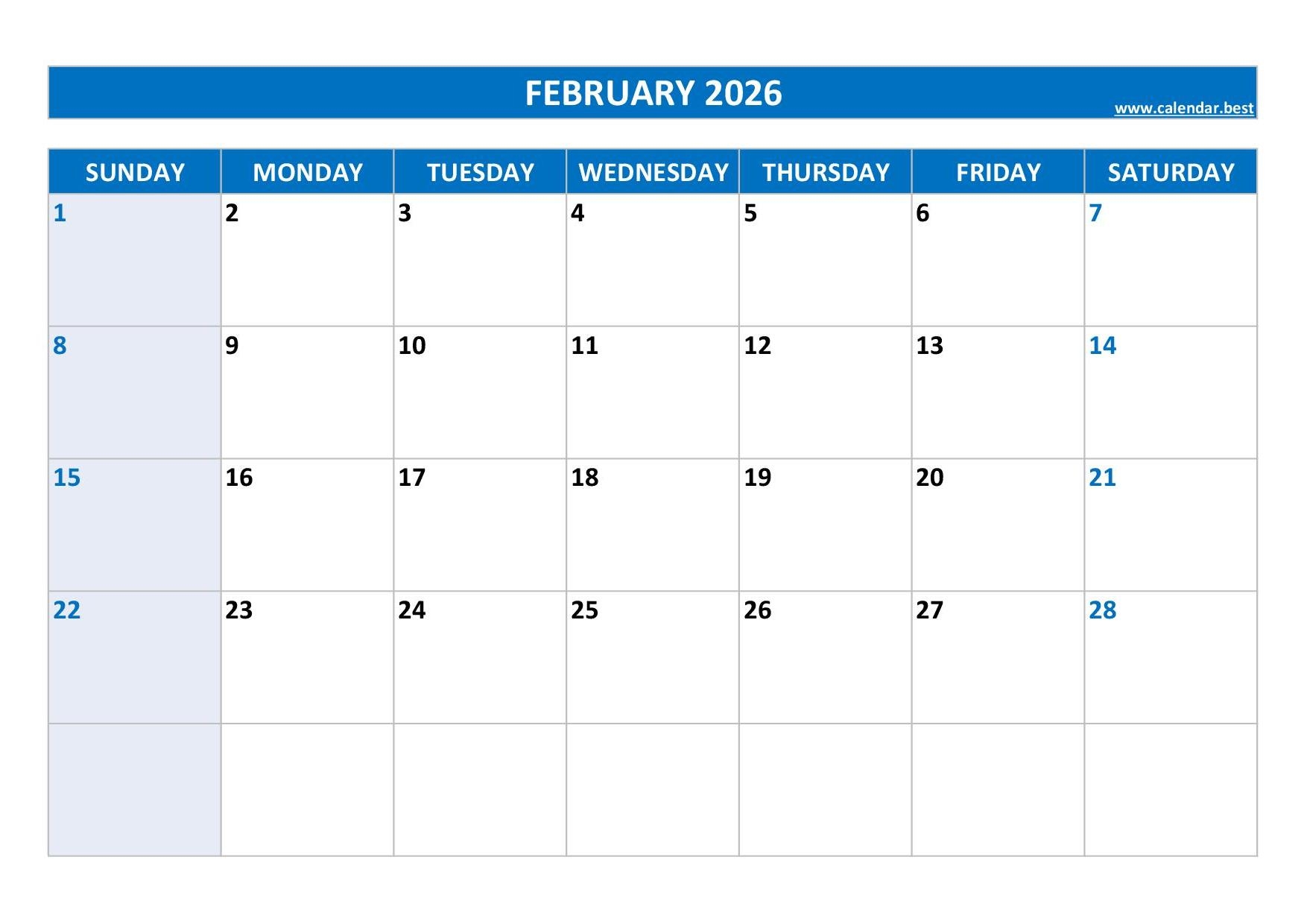 February 20 2026 Calendar
