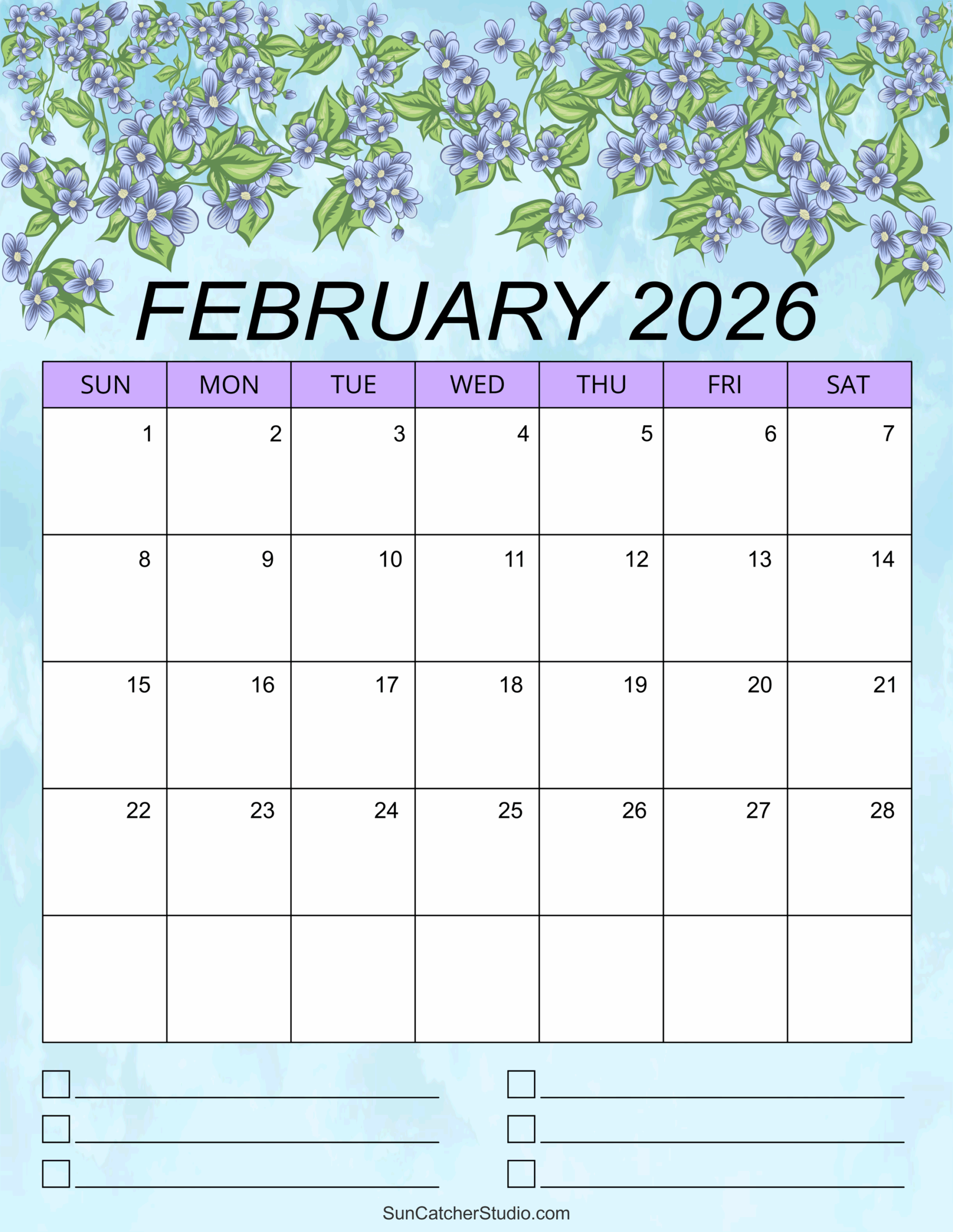 Free Printable January 2026 Calendar