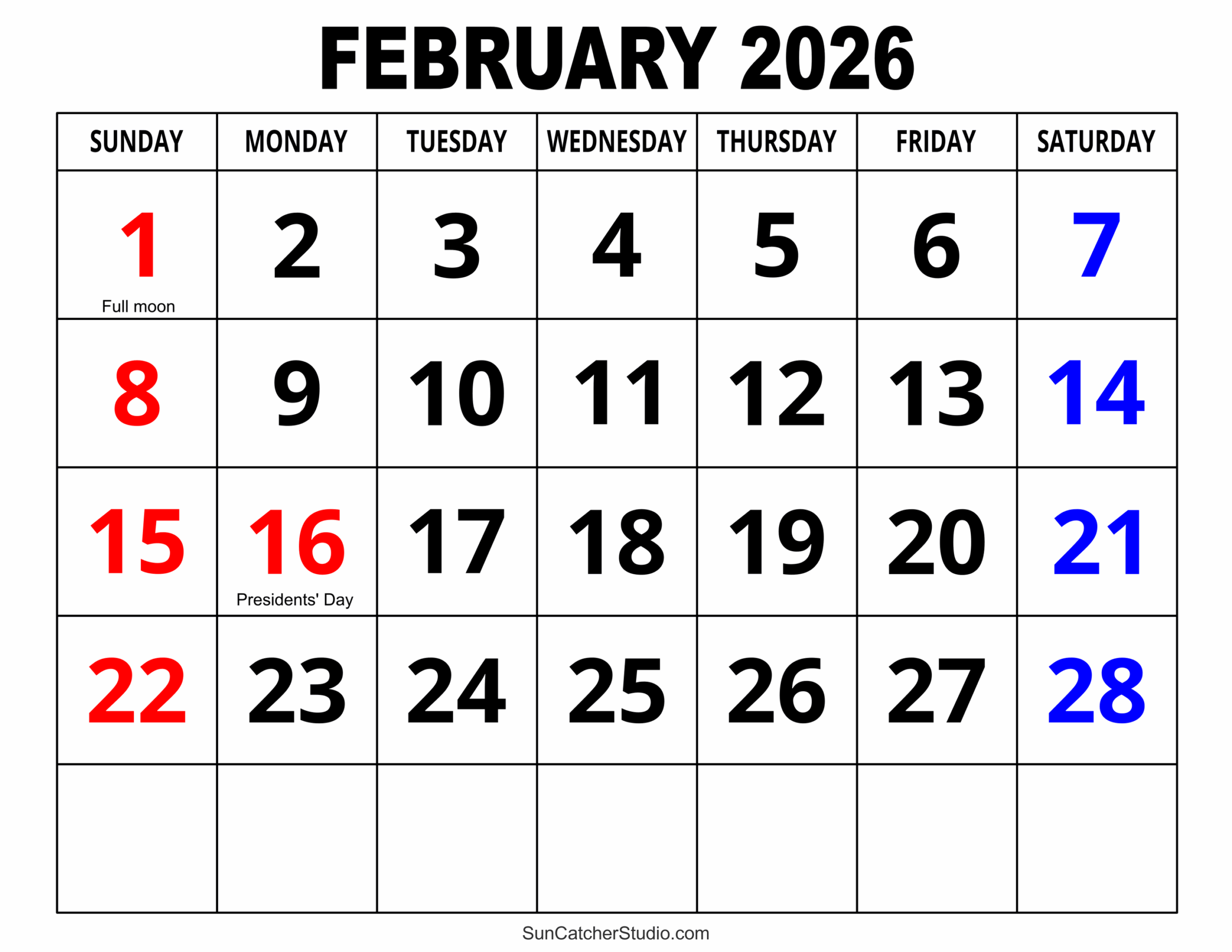 February 24th 2026 Calendar