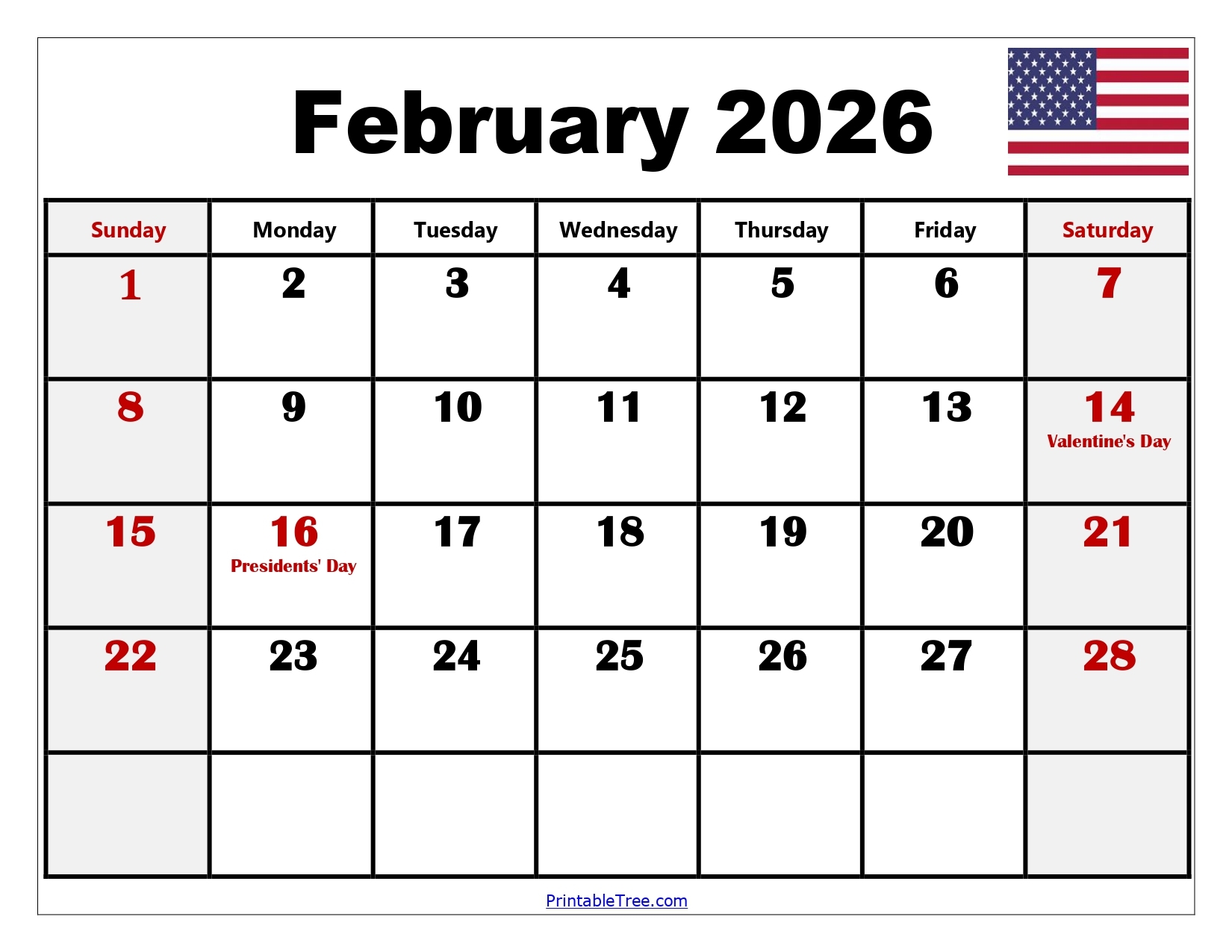 February 2026 Calendar Celebrations Free Printable Calendar