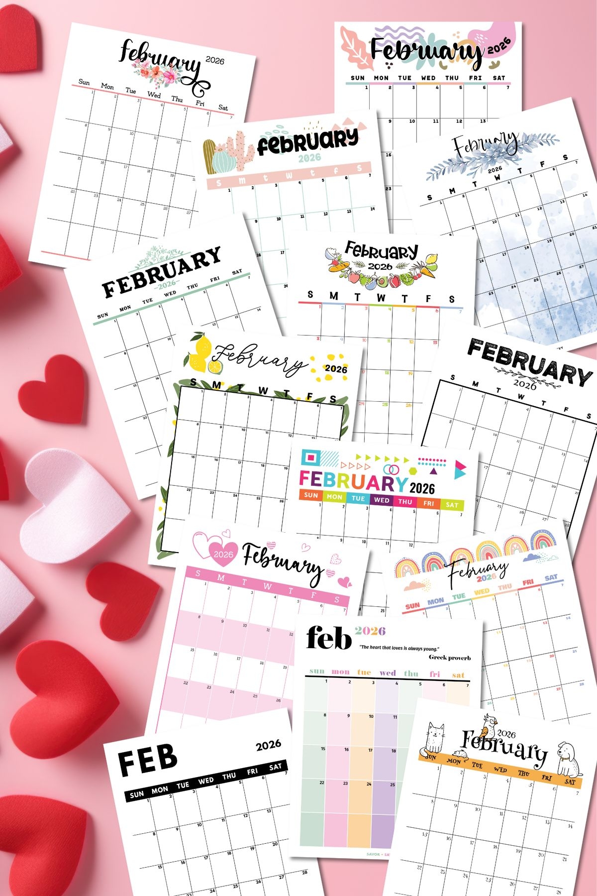 February 2026 Calendar Templates 14 Free Printables Savor Savvy