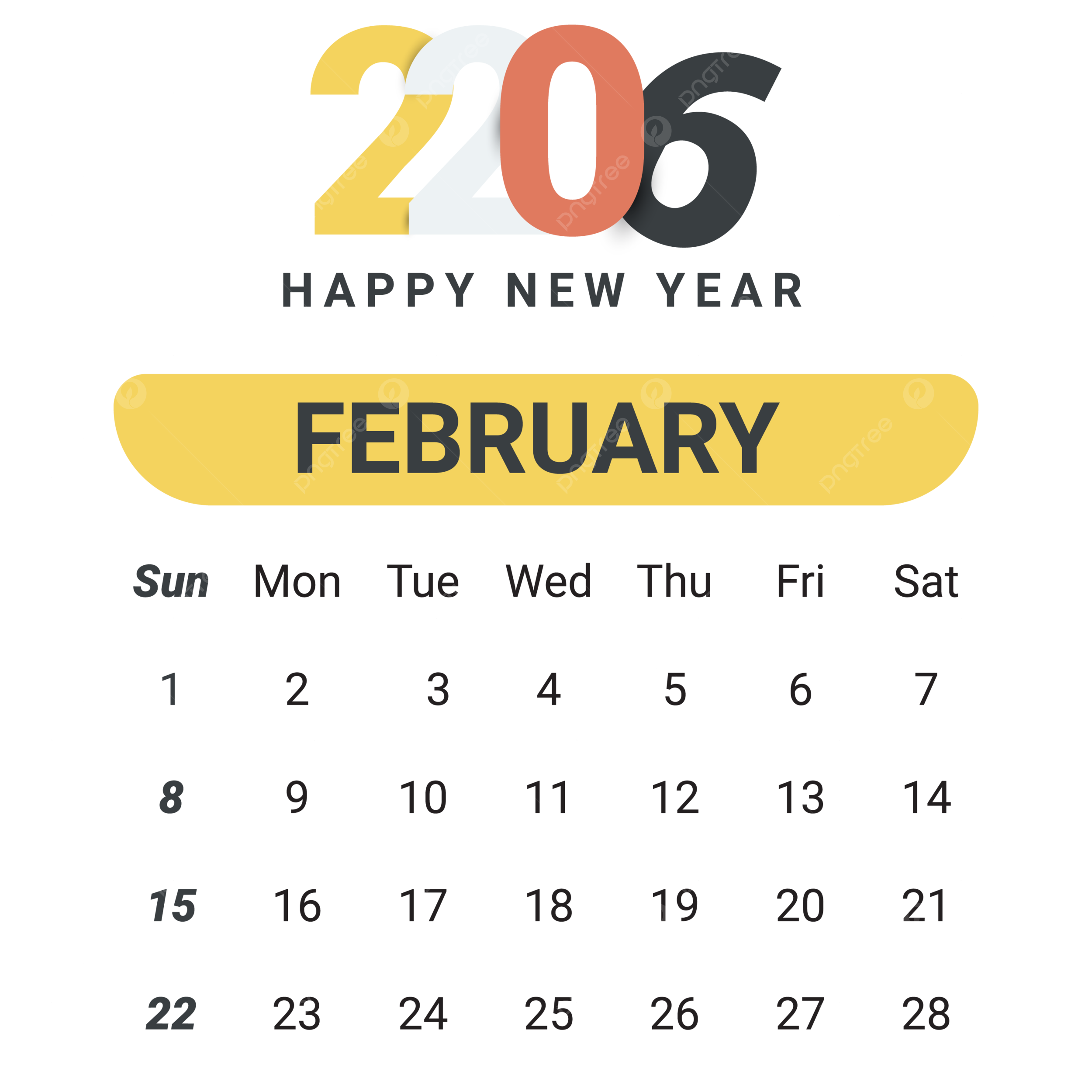 February 2026 Calendar Vector February 2026 2026 Calendar 2026 February 2026 Calendar Vector February 2026 2026 Calendar 2026