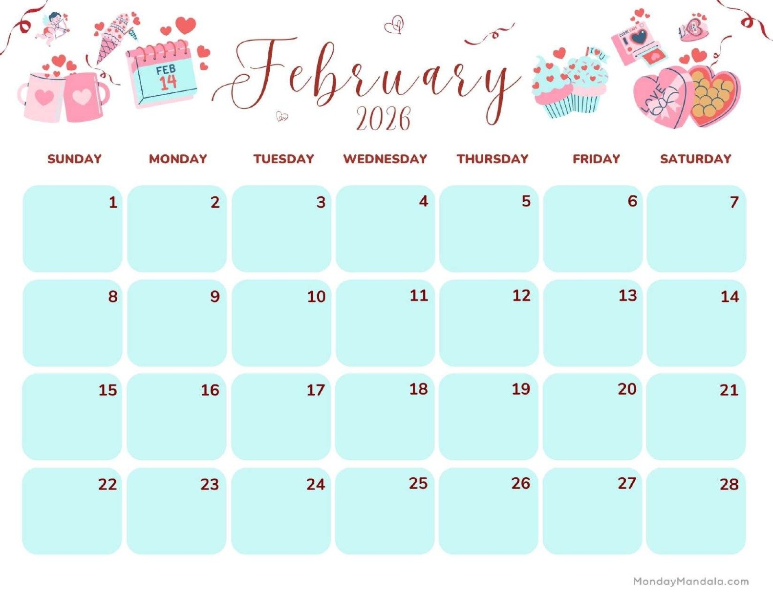 February 2026 Calendars Free PDF Printables 