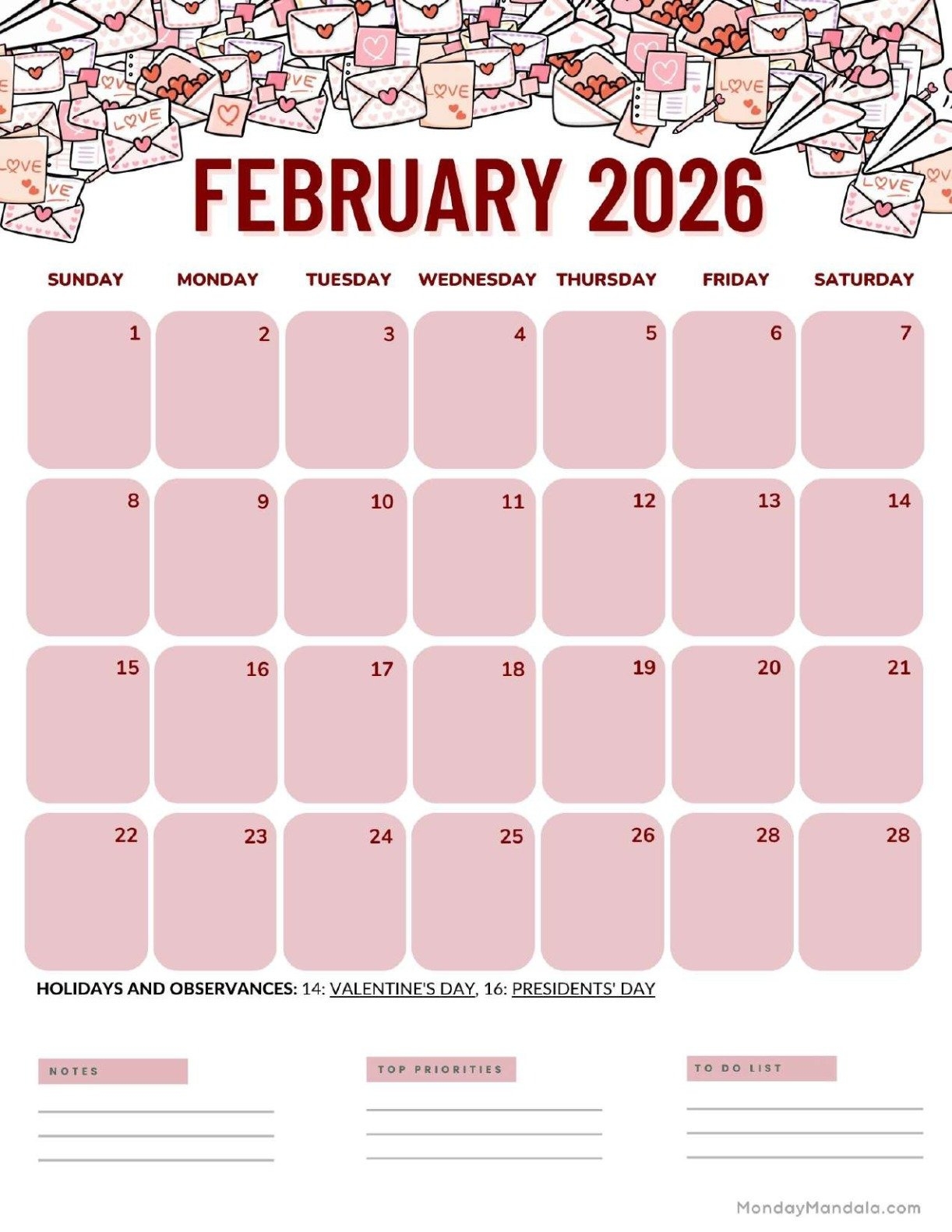 February 2026 Calendars Free PDF Printables 
