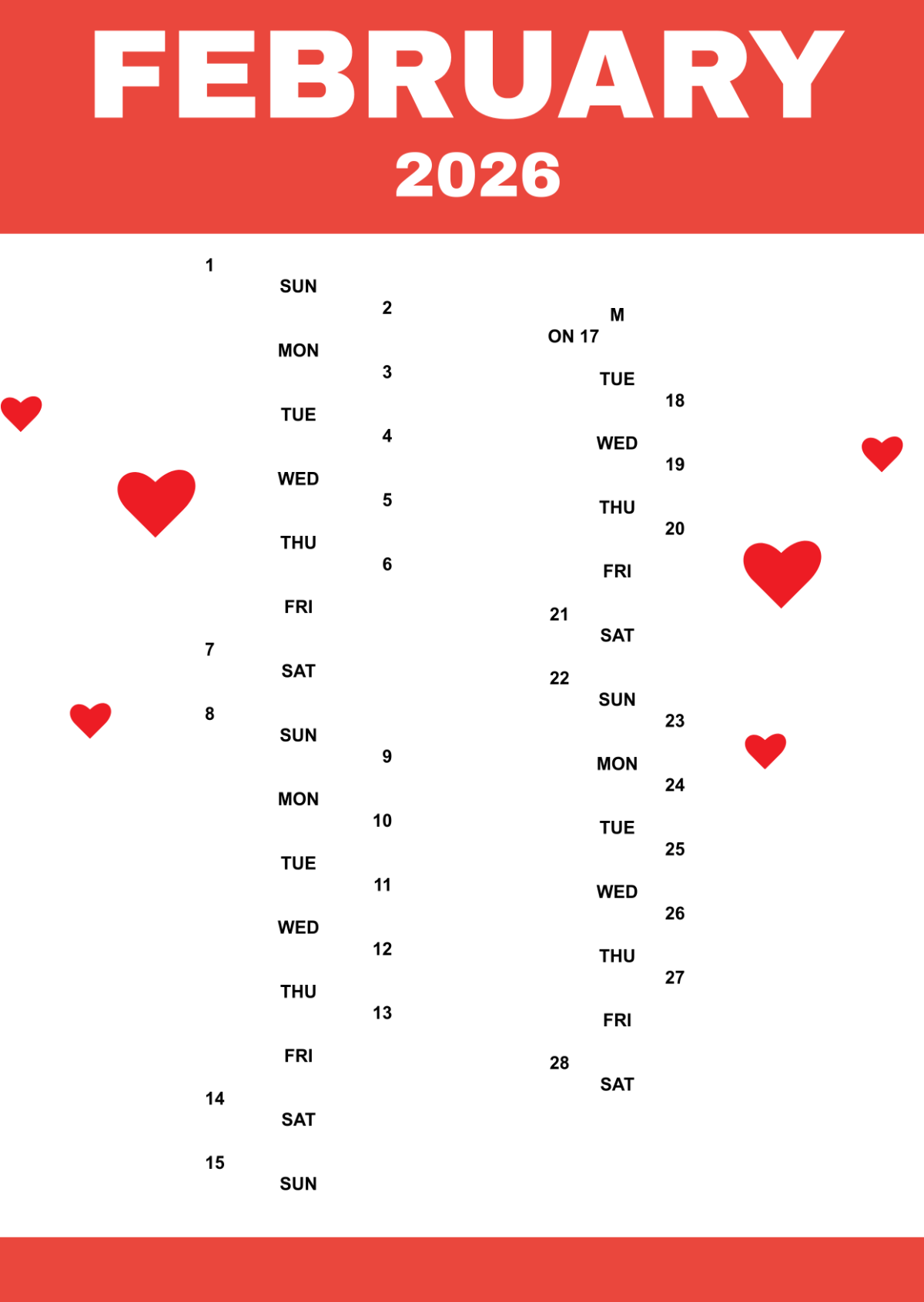 Free 2026 Monthly Calendar Template To Edit Online