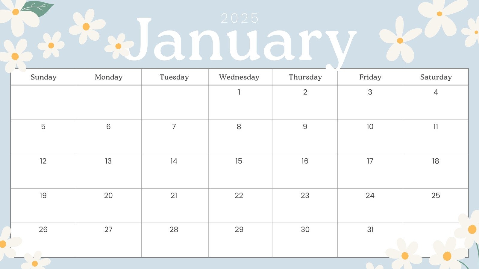 Free And Customizable January Templates