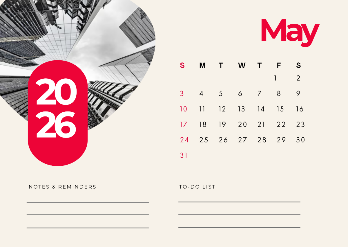 May 2026 Calendar Wallpaper