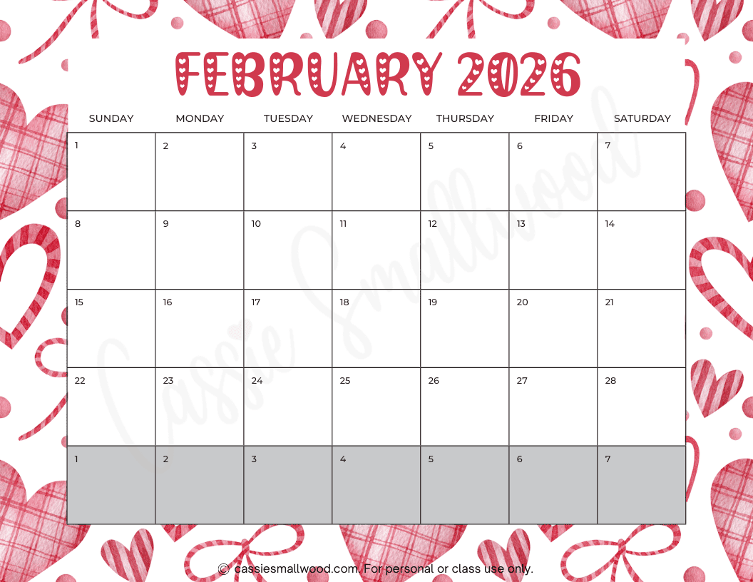 February 2026 Calendar Printable Pdf Free