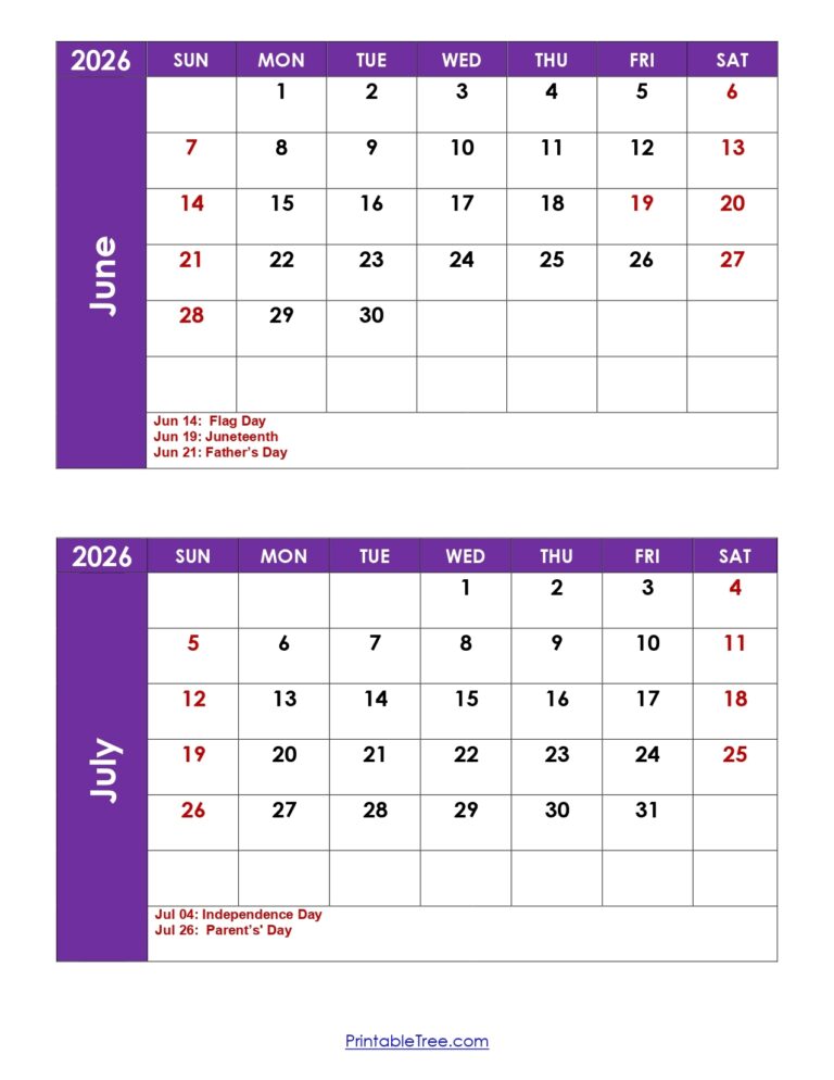 May June July 2026 Calendar With Holidays - Free Printable Calendar