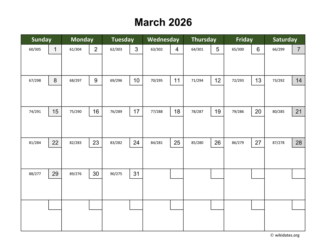 Venezuela March 2026 Calendar