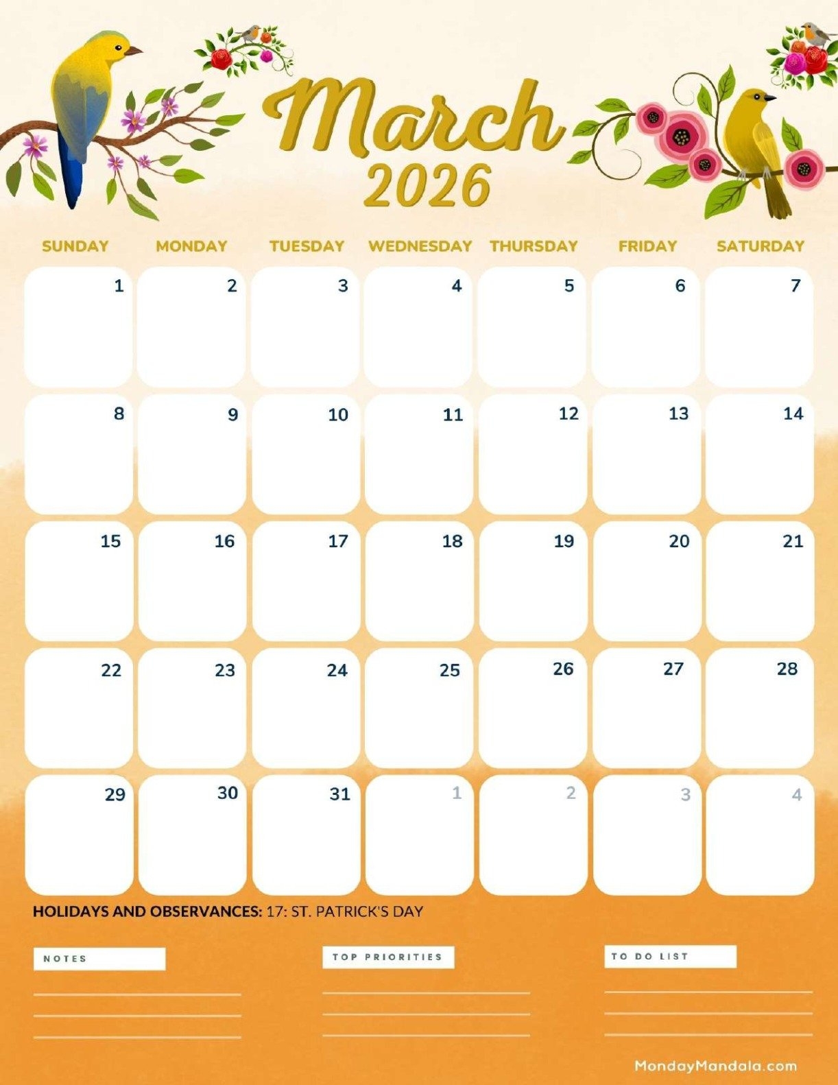 March 2026 Calendars Free PDF Printables 