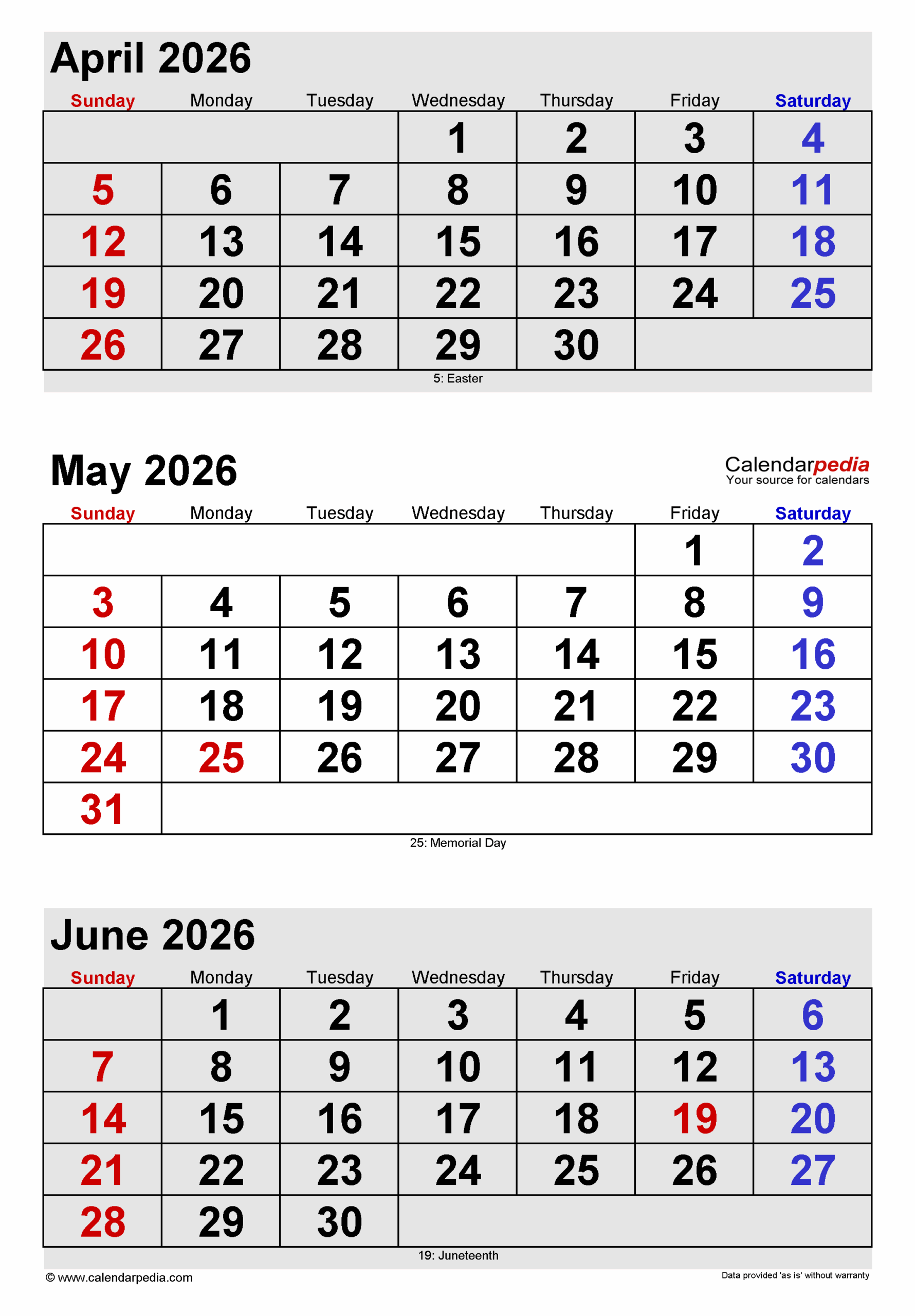 April And May Calendar 2026