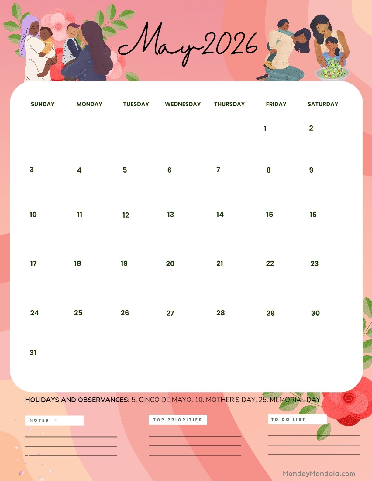 May 2026 Calendars 52 Free PDF Printables 