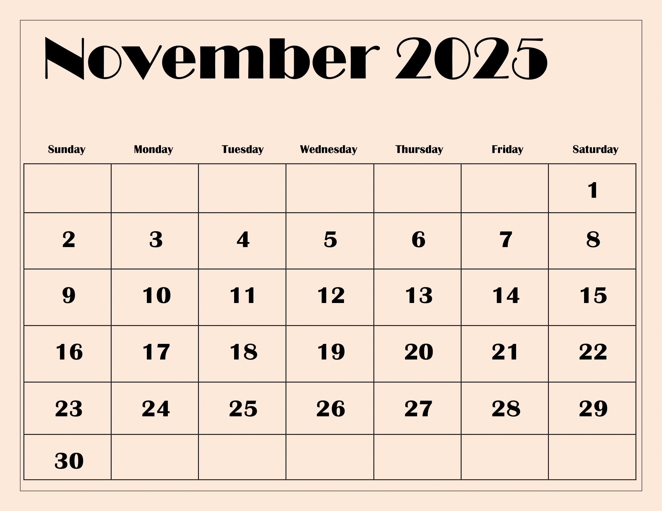 November December 2025 Calendar