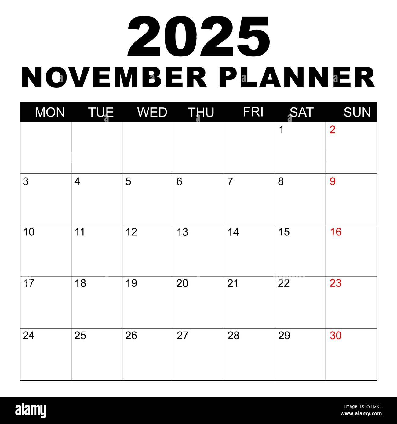 November 2025 Blank Calendar