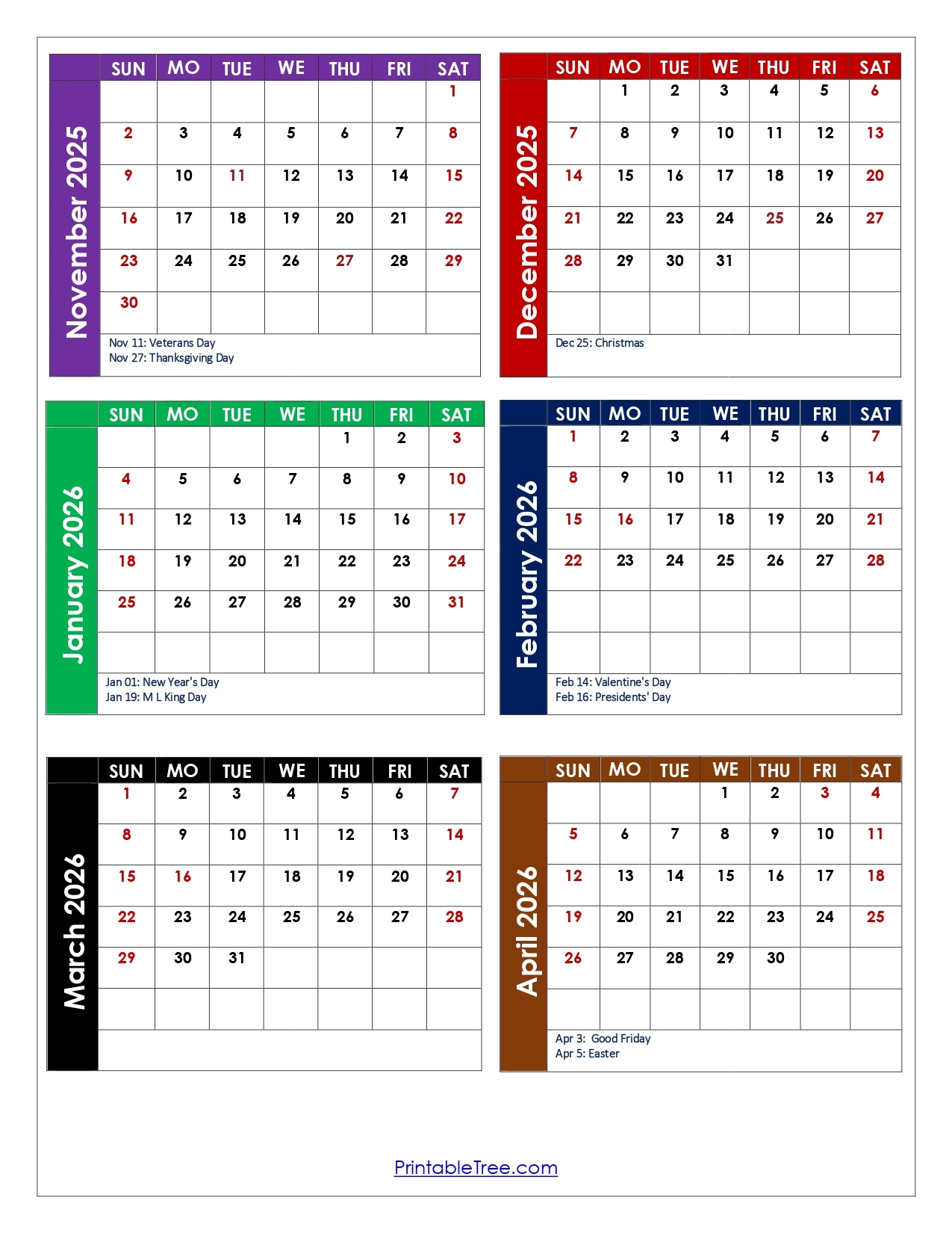 December 2023 To April 2026 Calendar