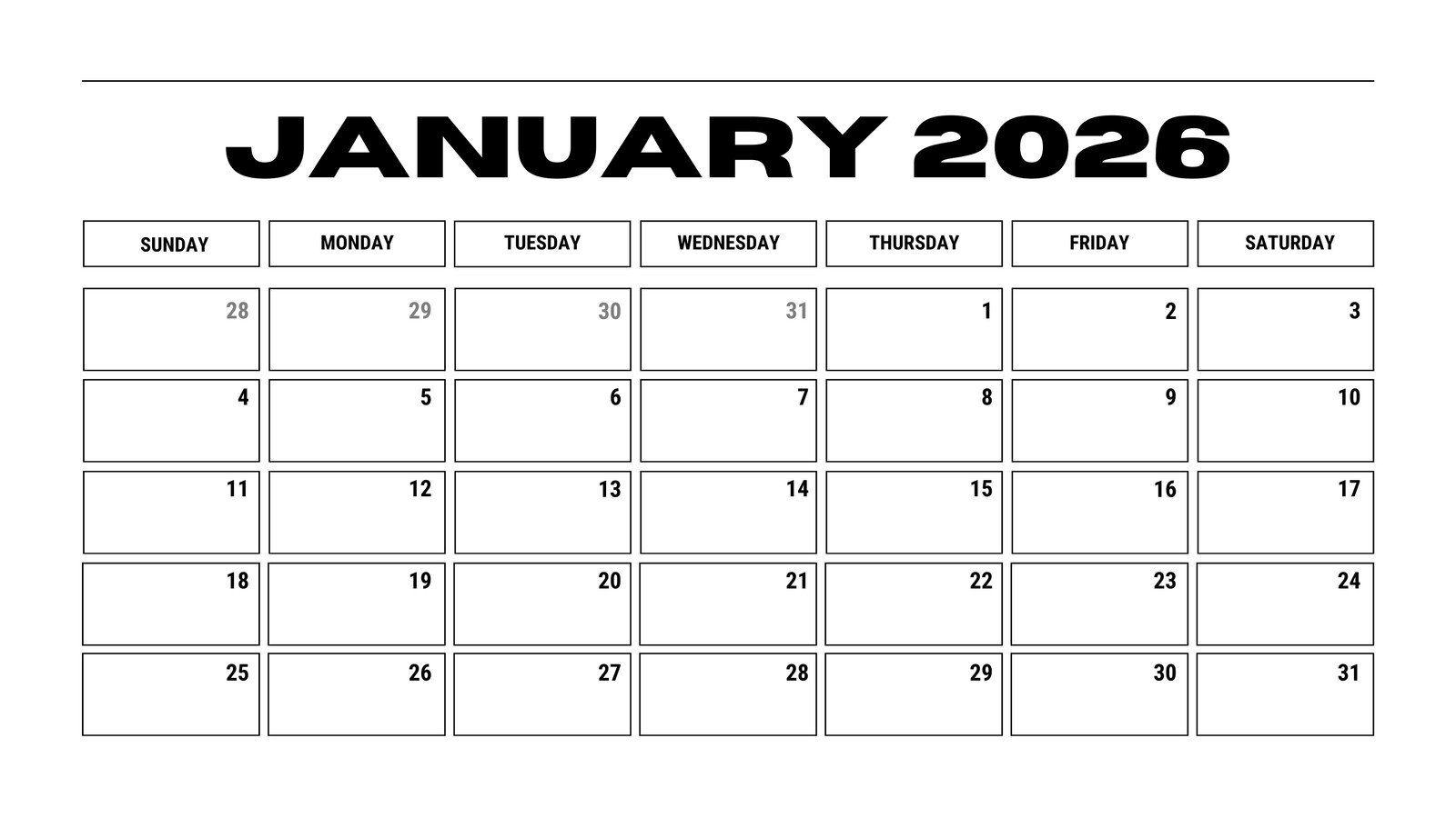 Canva March 2026 Calendar