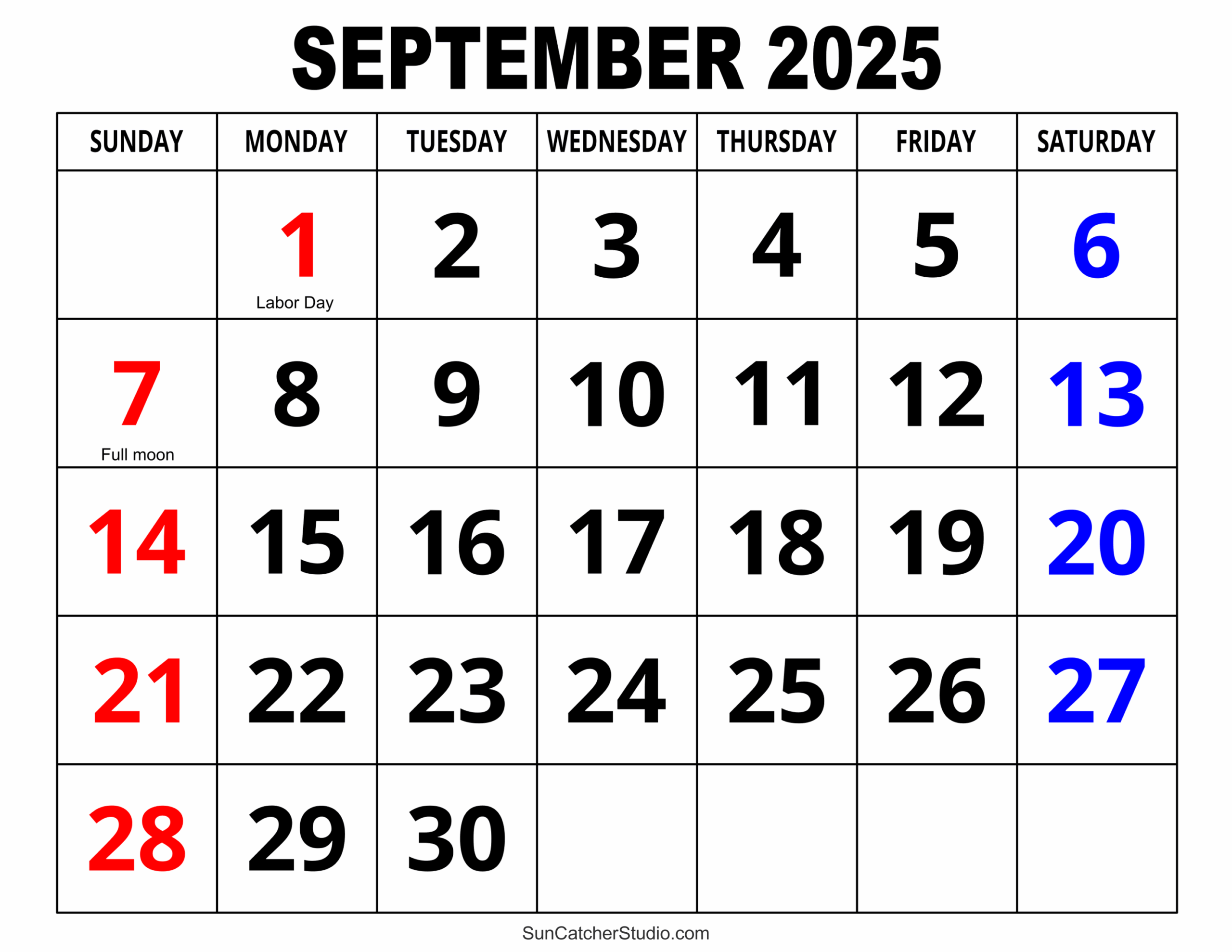 September 2025 Calendar Printable Pdf