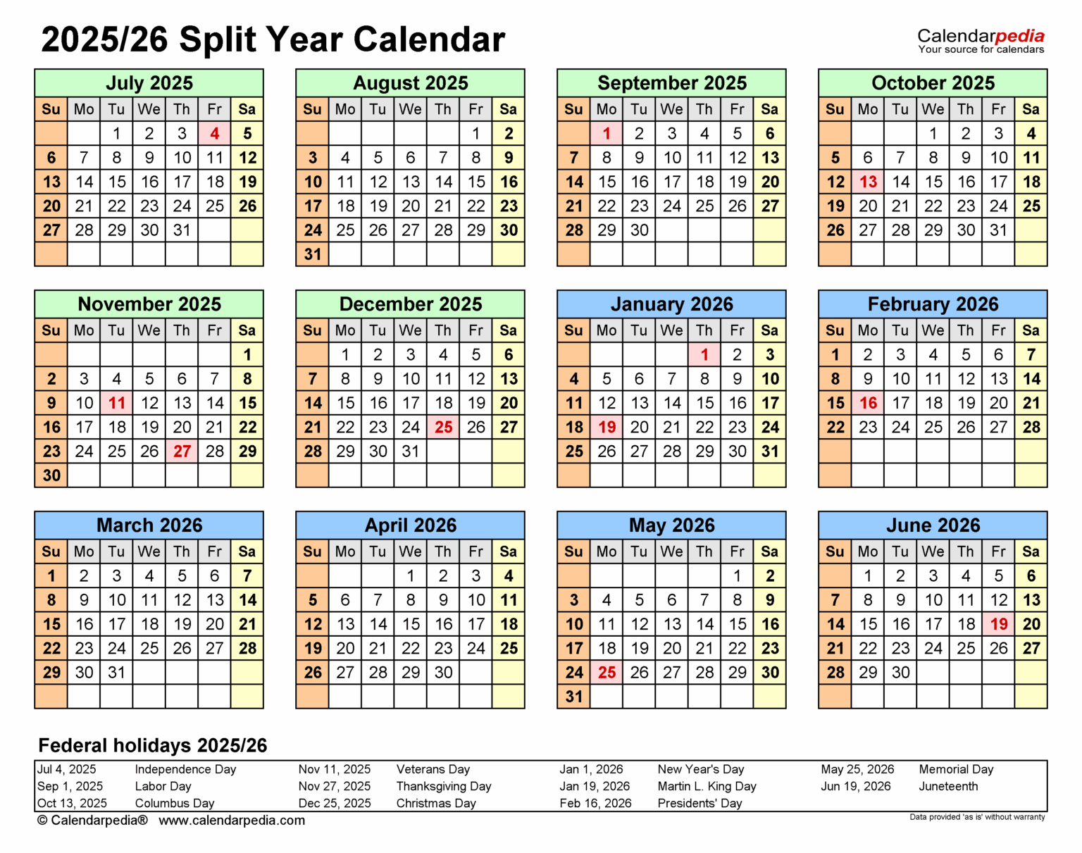 September 2025 To August 2026 Calendar - Free Printable Calendar