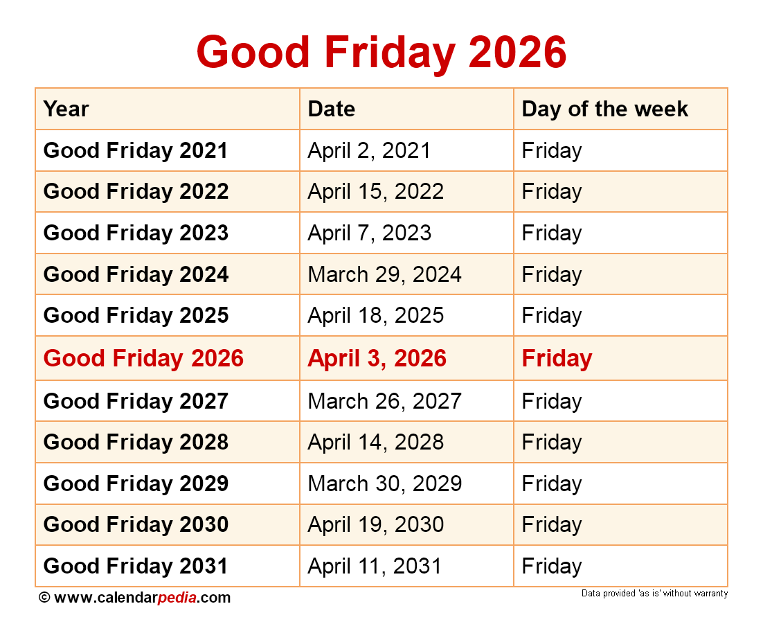 When Is Good Friday 2026