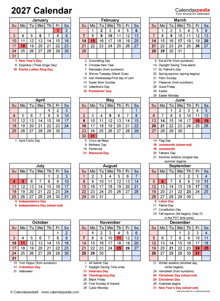 2027 Calendar – 21 Free Printable Microsoft Excel Templates 2027 Calendar - 21 Free Printable Microsoft Excel Templates