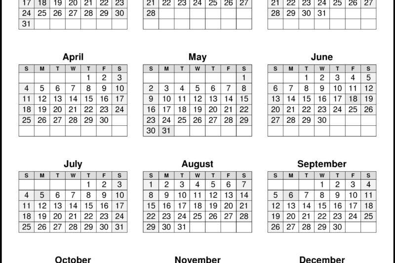 2027 Printable Calendar By Year