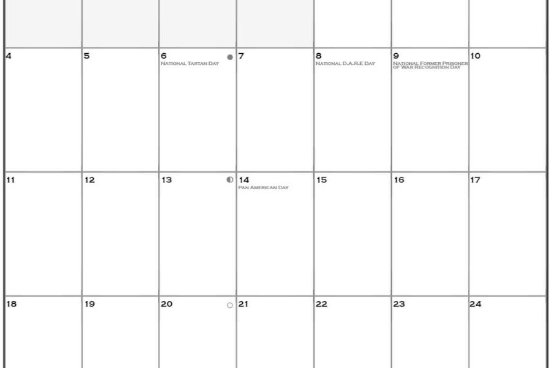 April 2027 Calendar Printable Portrait