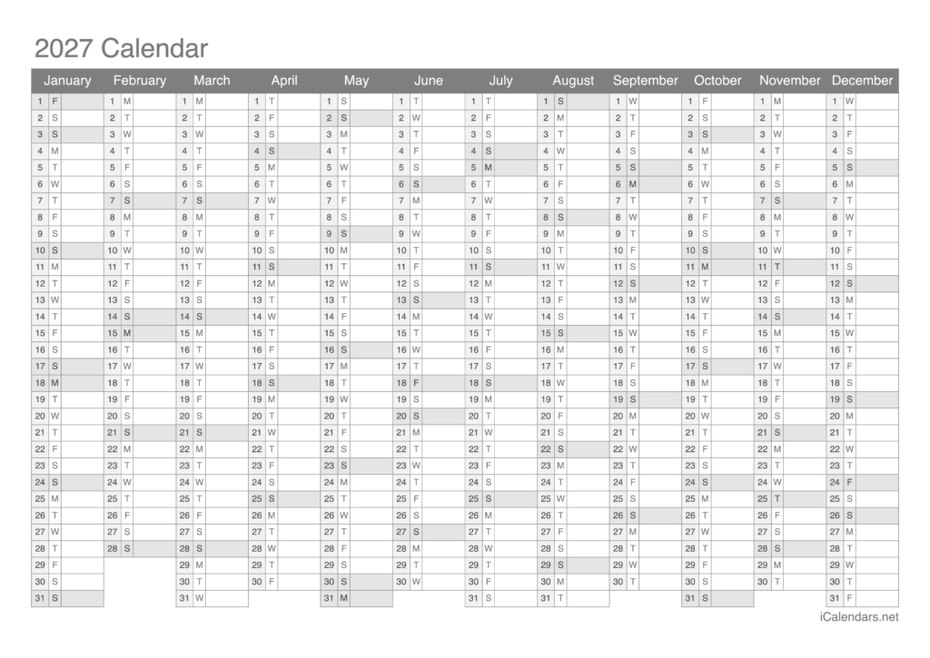 Calendar 2027 And 2027 Printable – 2027 Printable Calendar – PDF or Excel Calendar 2027 And 2027 Printable - 2027 Printable Calendar - PDF or Excel