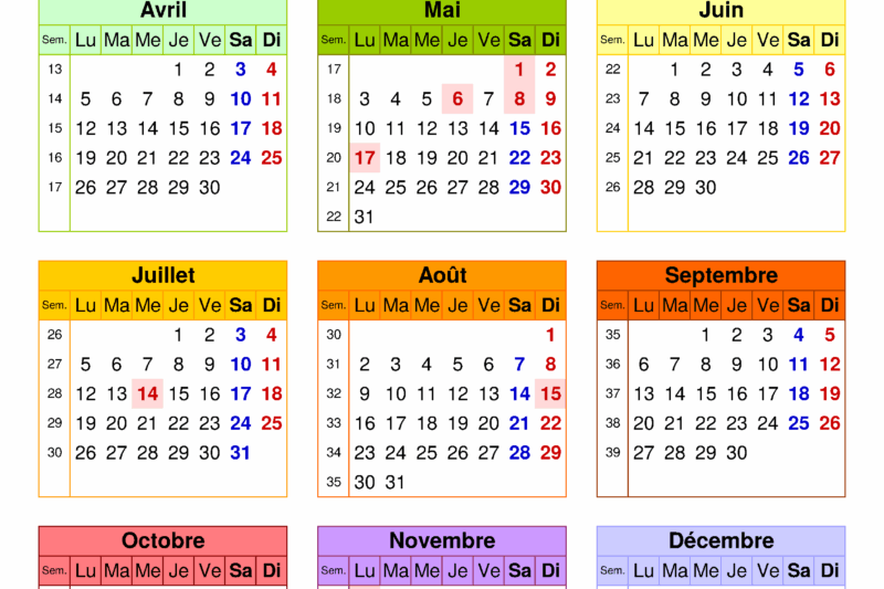 Calendrier 2027 Québec À Imprimer