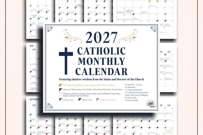 Catholic Calendar 2027 Printable Free