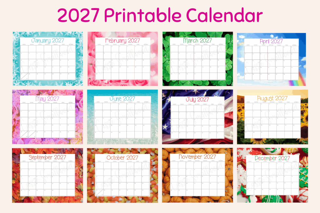 Download Your Free 2027 Monthly Calendar Printable