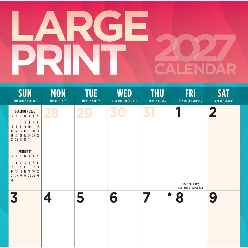 Extra Large Print Calendar 2027 - Large Print 2027 Wall Calendar - Calendars.com