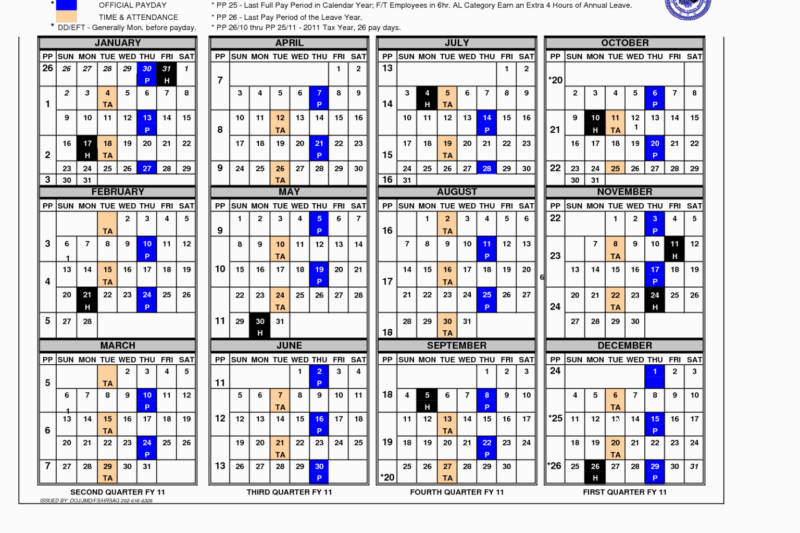 Federal Pay Period Calendar 2027 Printable
