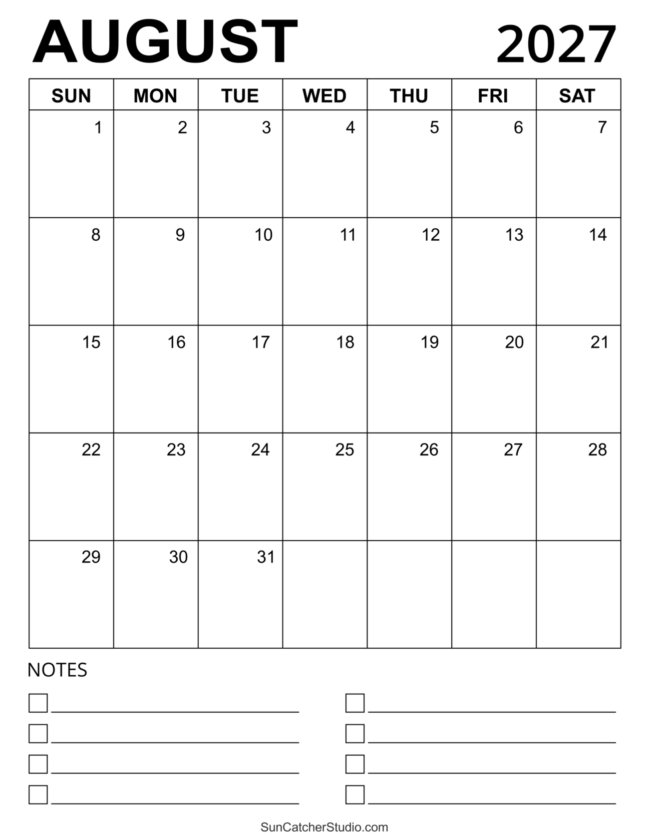 Free August 2027 Printable Calendar - August 2027 Calendar (Free Printable) – Free Printables, Lettering, SVG ...