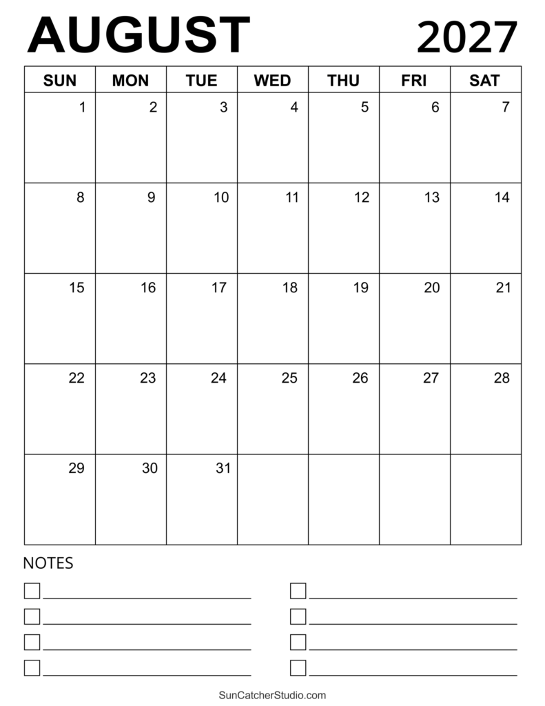 Free August 2027 Printable Calendar - August 2027 Calendar (Free Printable) – Free Printables, Lettering, SVG ...